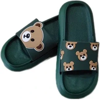 دمپایی زنانه زیتون مدل تدی