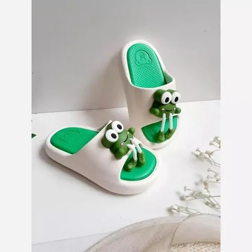 دمپایی دخترانه زیتون مدل فراگ